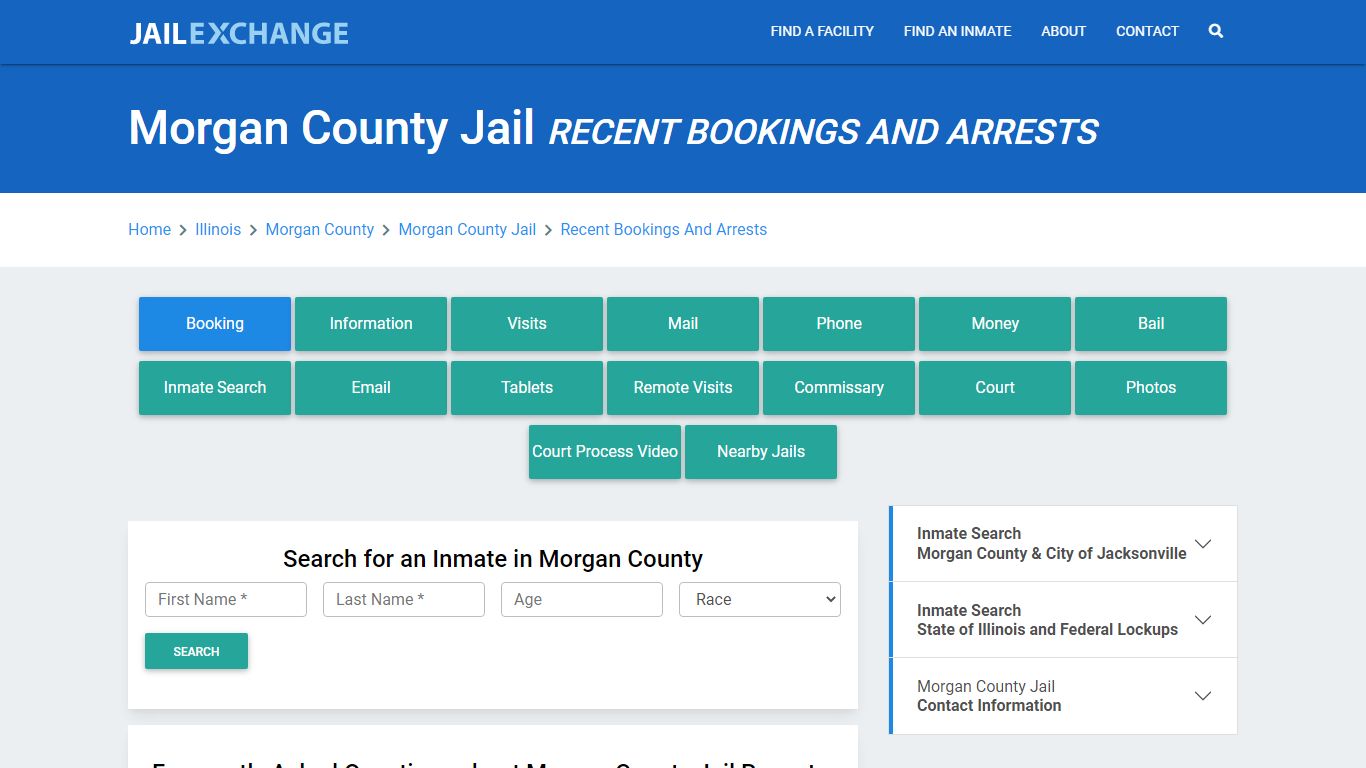 Morgan County Jail IL Recent Arrests and Bookings - Jail Exchange