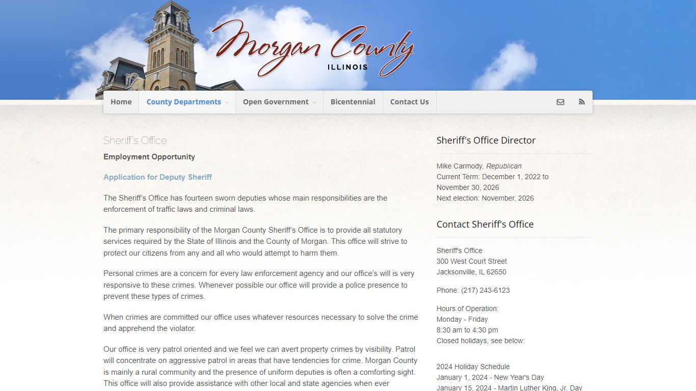 Sheriff’s Office | Morgan County, IL